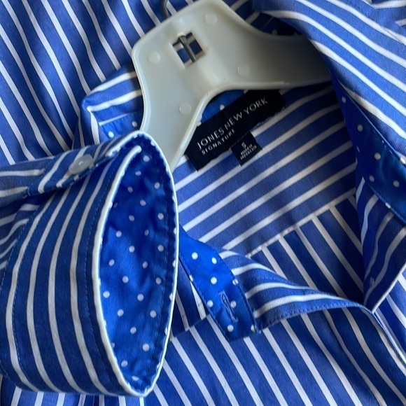 Jones New York Signature Dresses & Skirts - Jones New York Dress Women Size S Blue White Striped Button Front Shirt Dress